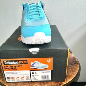 Timberland Women Day One Safety Drive Train Light Blue Toe Shoe Size 8.5